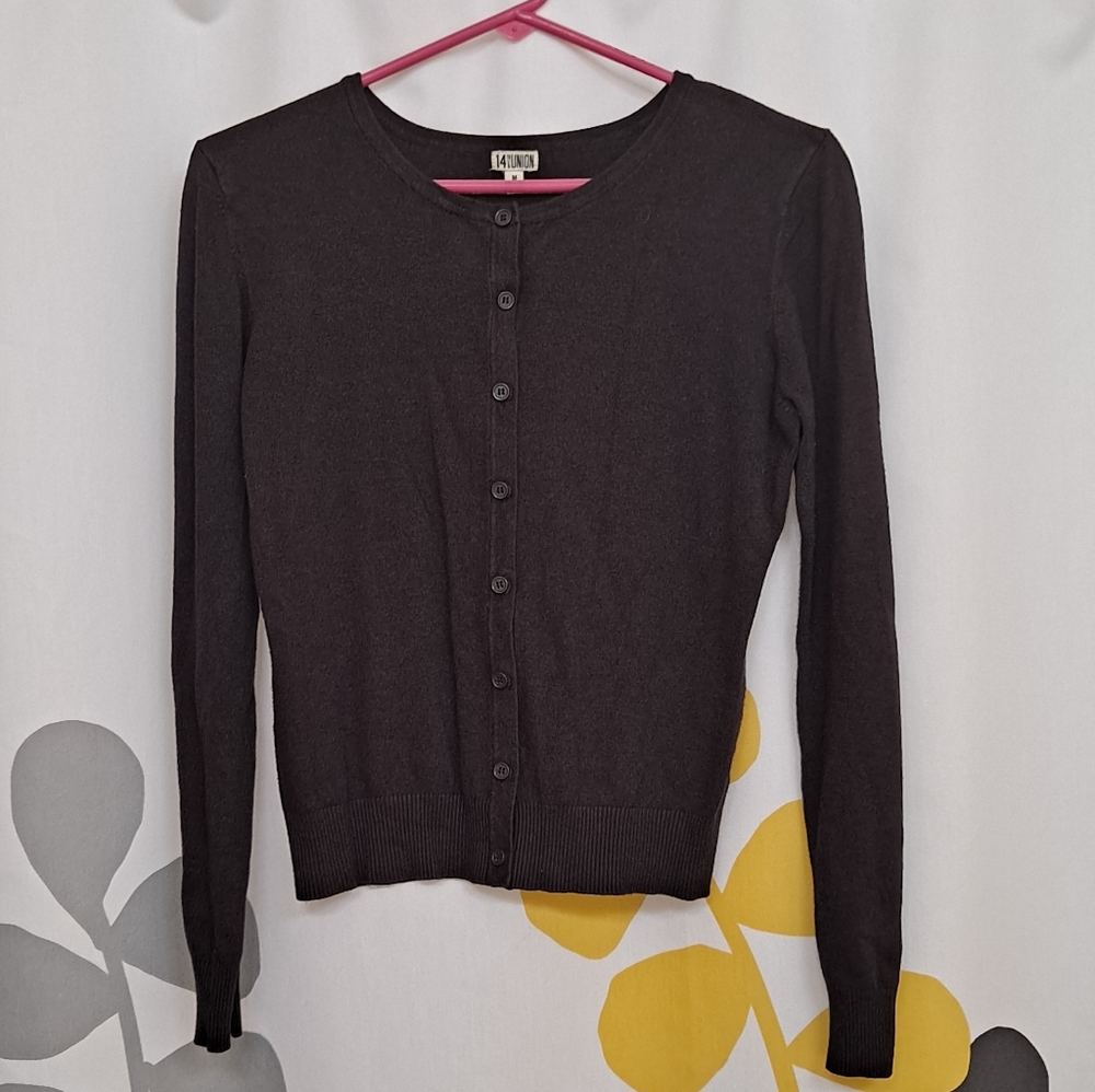 Brown button-down cardigan